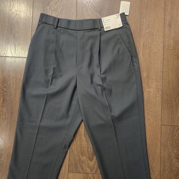 💫NWT Uniqlo Women's Dark Green EZY Tucked Ankle Length Trouser Pants Size M - Picture 3 of 15